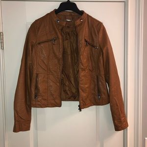 Brown Faux Leather Jacket